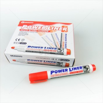 MUNGYO ปากกาไวท์บอร์ด POWER LINER <1/12> สีแดง